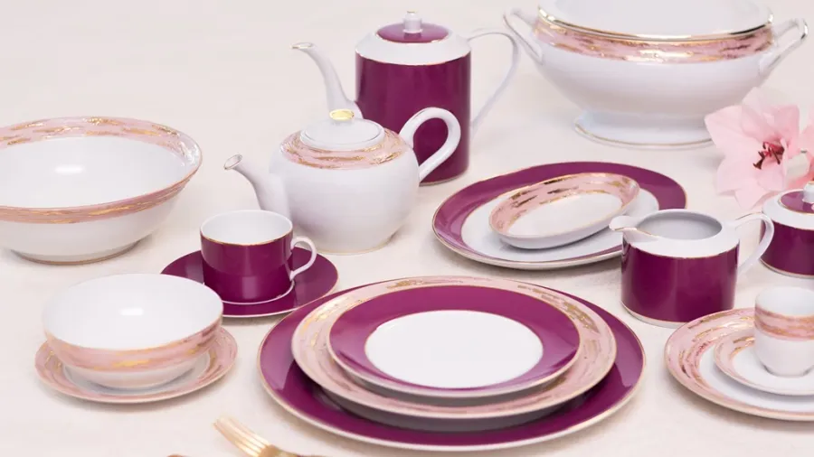 obrazek 2 Wyjątkowa porcelanowa zastawa stołowa dla 12 osób - Porcel