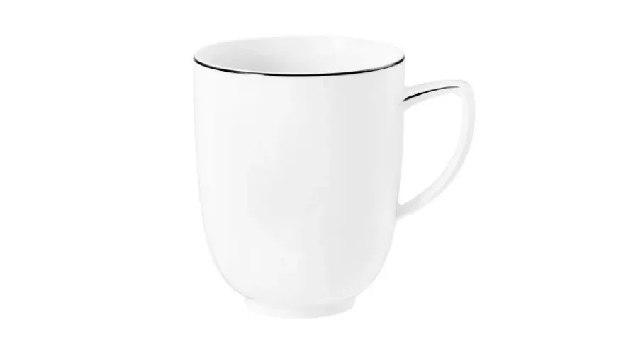 obrazek 1 Biały porcelanowy klasyczny kubek z czarną obwódką - Tettau