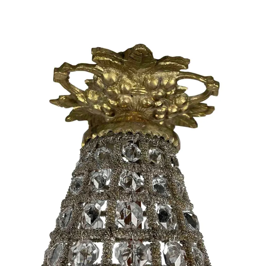 obrazek 3 Antyczny żyrandol z kryształowymi koralikami w stylu Empire
