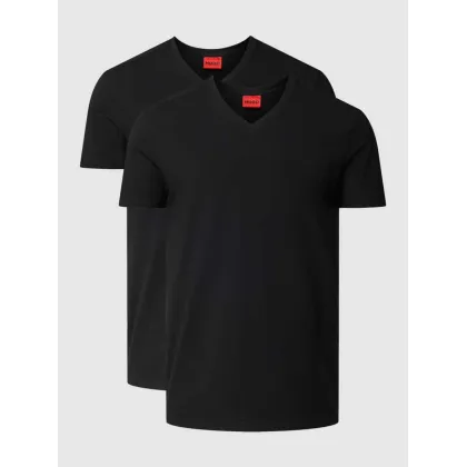 Zdjęcie T-shirt z nadrukiem z logo w zestawie 2 szt. model ‘HUGO-V’