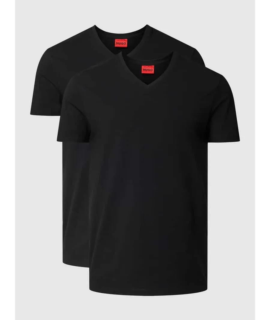 obrazek 1 T-shirt z nadrukiem z logo w zestawie 2 szt. model ‘HUGO-V’