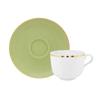 Zdjęcie Fantastyczna porcelanowa filiżanka ze spodkiem do herbaty Matcha