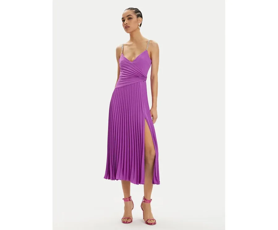 obrazek 1 Nissa Sukienka koktajlowa RS14816 Fioletowy Regular Fit