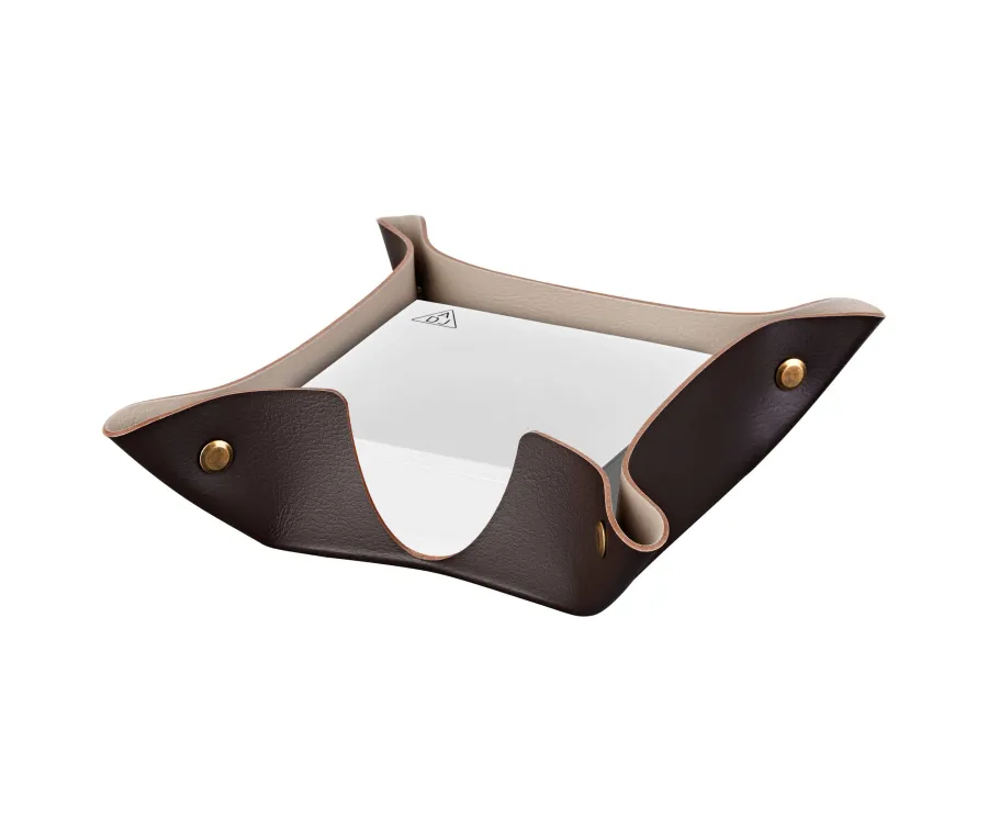 obrazek 2 Pojemnik na bloczek papieru 10х10хH4 cm wykonany ze skóry