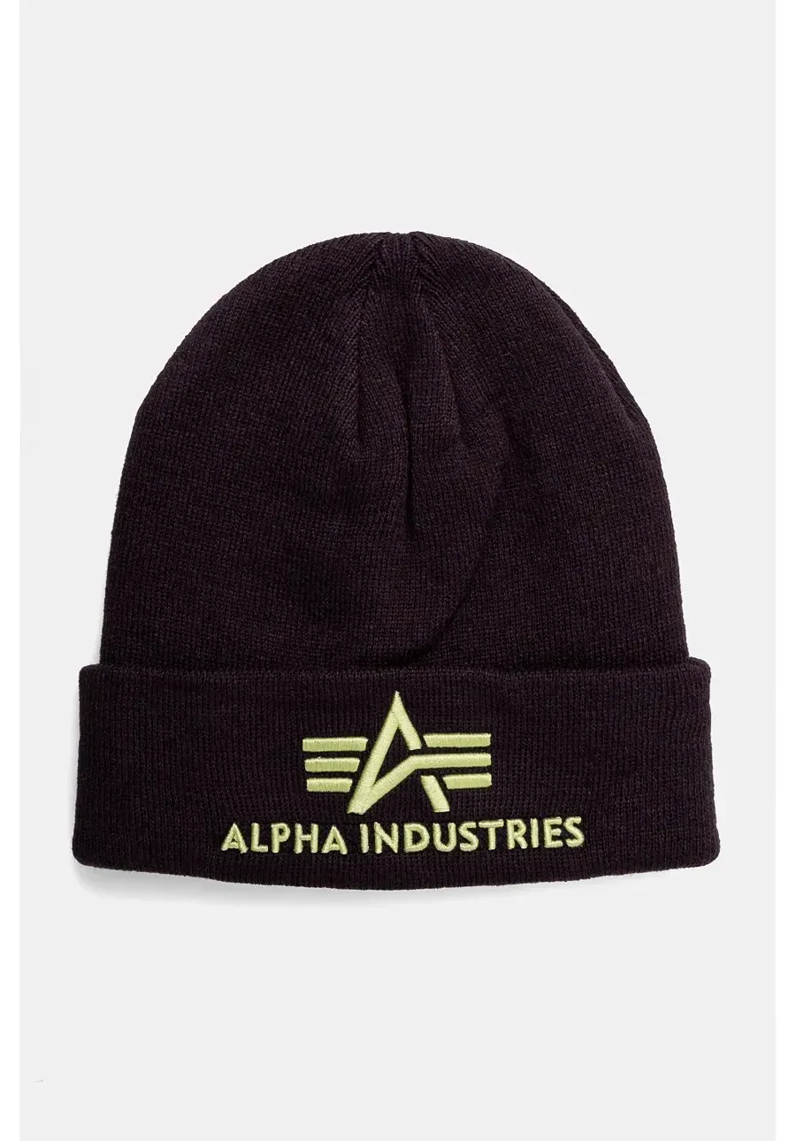 obrazek 1 Alpha Industries czapka kolor fioletowy z cienkiej dzianiny