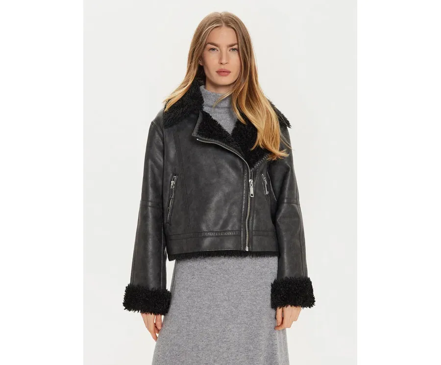 obrazek 1 MAX&Co. Kurtka skórzana 2426086074200 Czarny Regular Fit