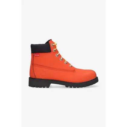 Zdjęcie Timberland workery zamszowe 6 in WaterProof Boot kolor pomarańczowy na płaskim obcasie A2FMB-ORANGE