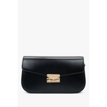 Zdjęcie Estro: Czarna poręczna torebka damska na ramię ze skóry naturalnej