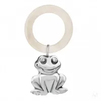 Picture Silver baby rattle in the shape of a small frog - Zaramella Argenti