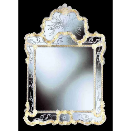 Zdjęcie Szykowne lustro ścienne w stylu weneckim ze szkła Murano