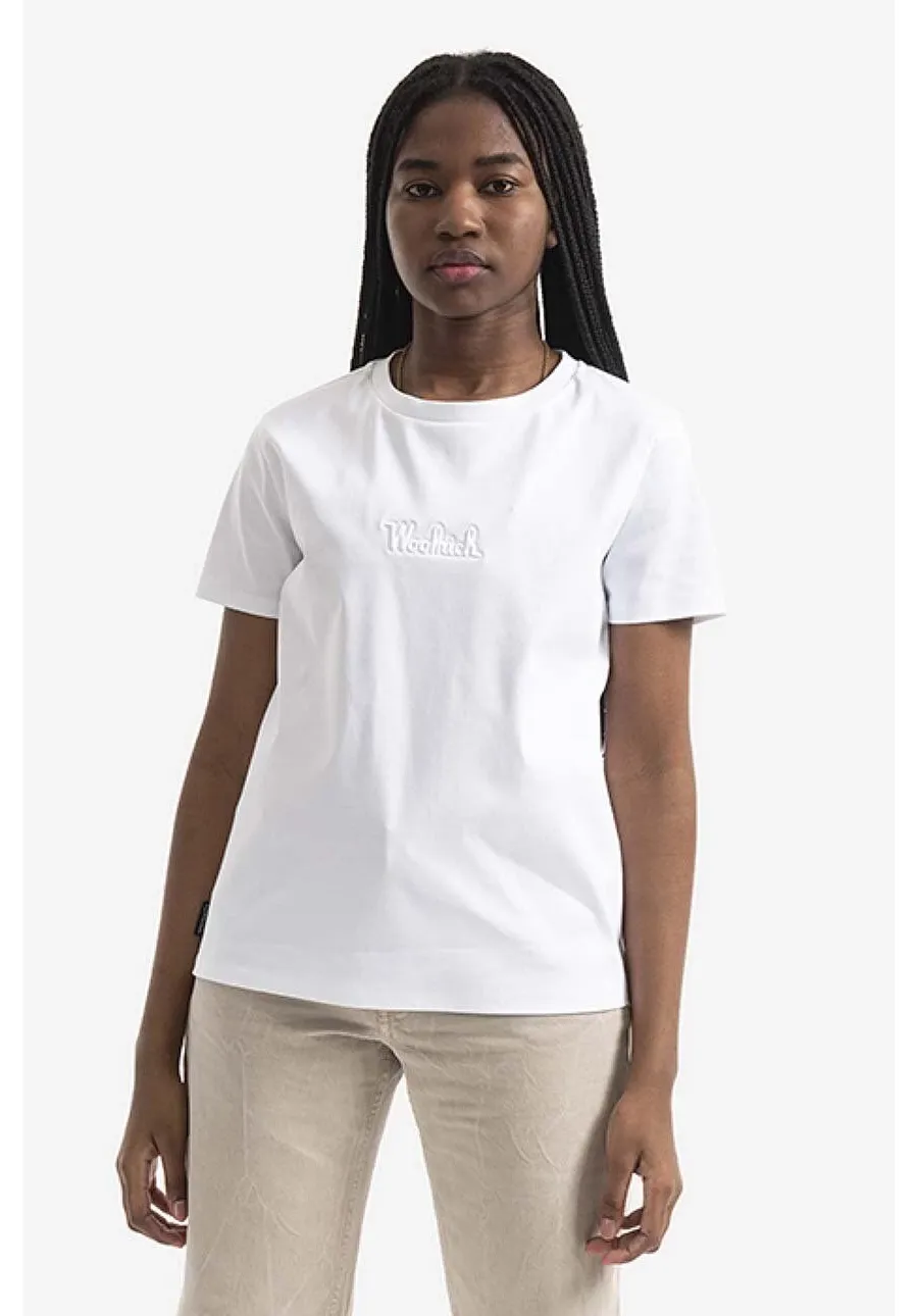 obrazek 1 Woolrich t-shirt bawełniany Logo T-shirt kolor biały CFWWTE0056FRUT297 CFWWTE0056FRUT2979-8041