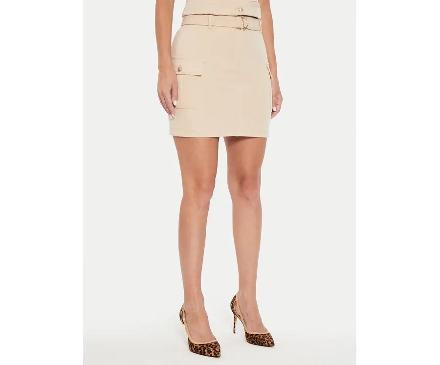 obrazek 1 Guess Spódnica mini Fiona W4YD72 WFWX2 Beżowy Regular Fit