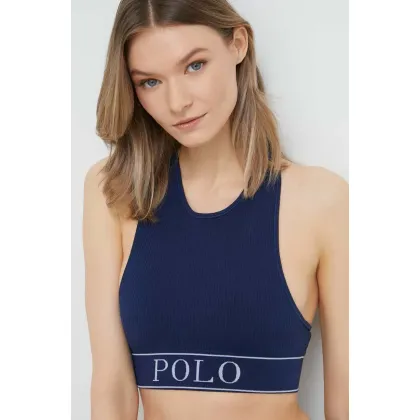 Zdjęcie Polo Ralph Lauren biustonosz kolor granatowy gładki