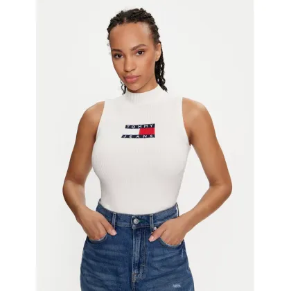 Zdjęcie Tommy Jeans Golf Center Flag DW0DW18527 Écru Slim Fit