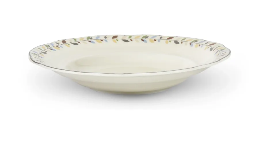obrazek 2 Elegancki głęboki talerz z porcelany zdobiony pięknym motywem liści - Leander