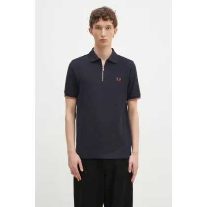 Zdjęcie Fred Perry polo bawełniane kolor granatowy z aplikacją M9886.608