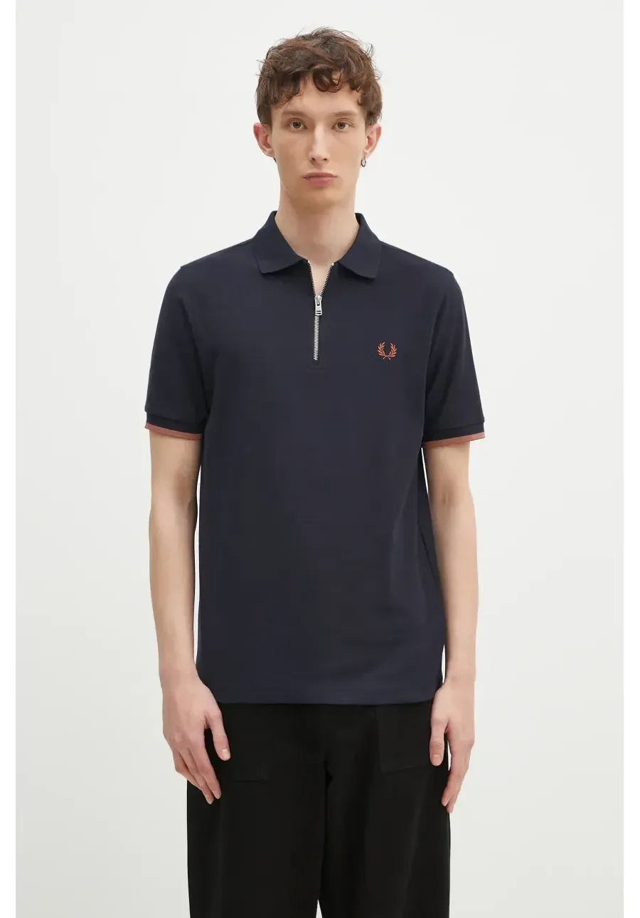 obrazek 1 Fred Perry polo bawełniane kolor granatowy z aplikacją M9886.608