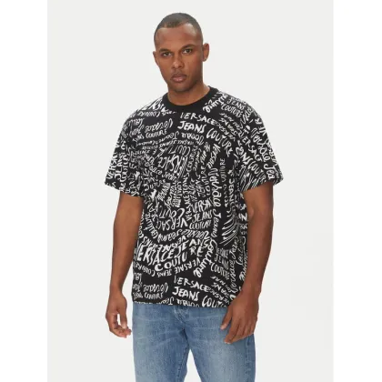 Zdjęcie Versace Jeans Couture T-Shirt 78GAH6R0 Czarny Regular Fit