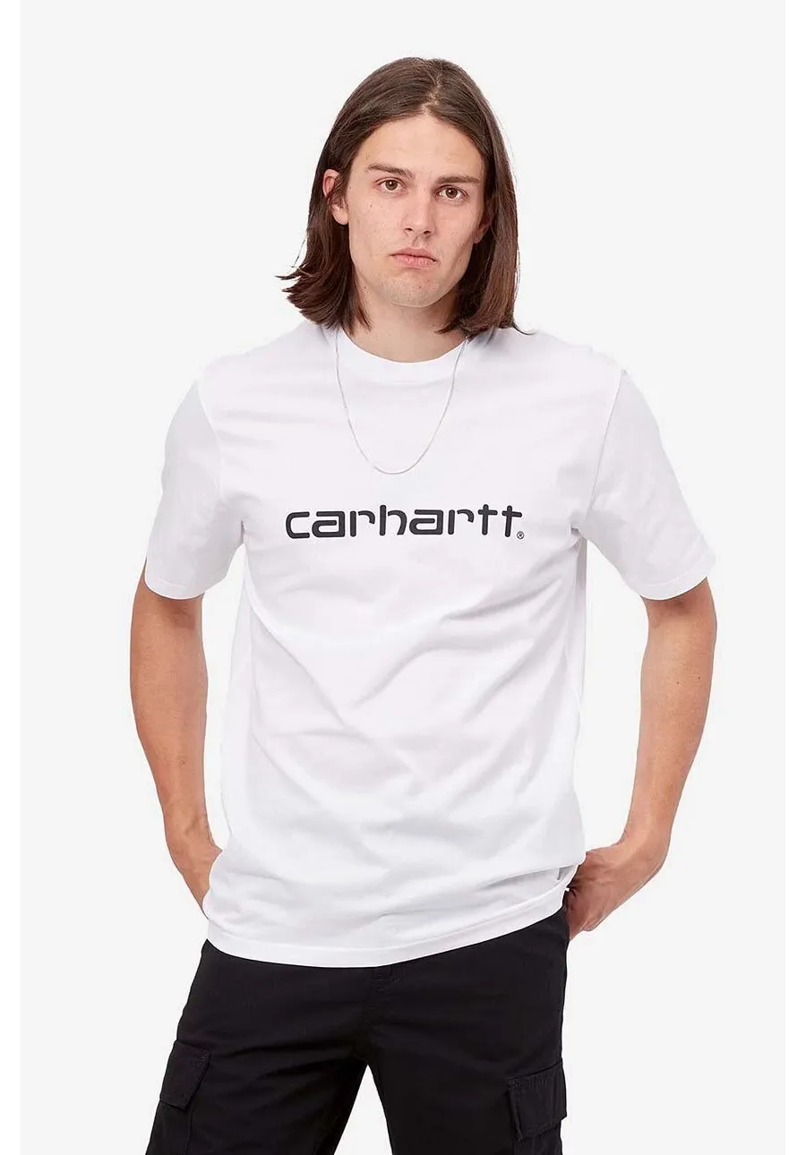 obrazek 1 Carhartt WIP t-shirt bawełniany S/S Script kolor biały z nadrukiem I031047