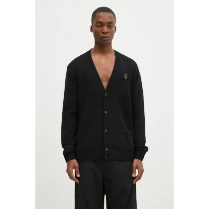 Zdjęcie Maison Kitsuné kardigan wełniany Bold Fox Head Patch kolor czarny NM00506KT1006