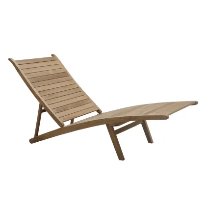 Zdjęcie Stylowy leżak regulowany z podnóżkiem do ogrodu