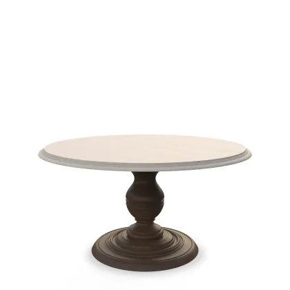 Zdjęcie Okrągły drewniany stół jadalny z toczoną nogą H.78xDia.150 cm