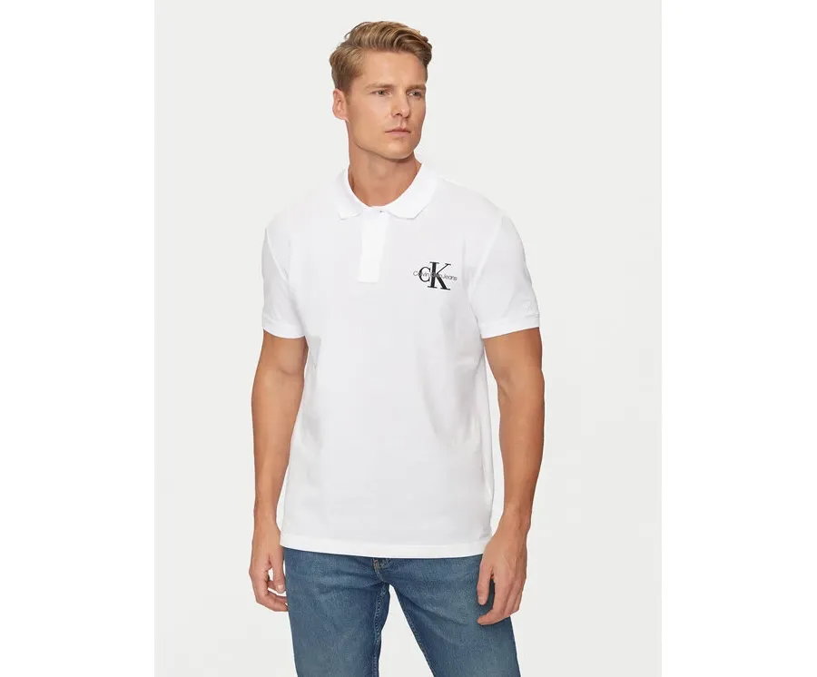 obrazek 1 Calvin Klein Jeans Polo Monologo J30J325664 Biały Regular Fit