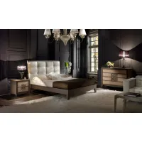 Picture Beautiful Italian modern bed made of eco-leather with buttons