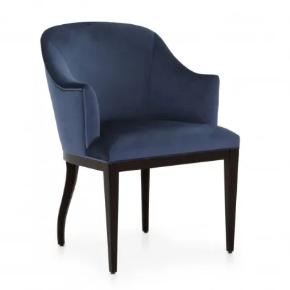 Zdjęcie Granatowy fotel bukowy w stylu nowoczesnym- Sevensedie