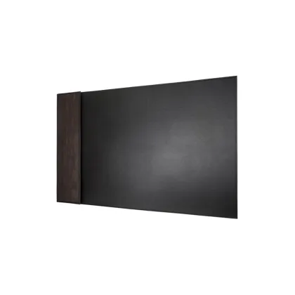 Zdjęcie Ekskluzywna podkładka na biurko 32,5” z syntetycznej skóry w kolorze czarnym i wędzonego drewna dębowego