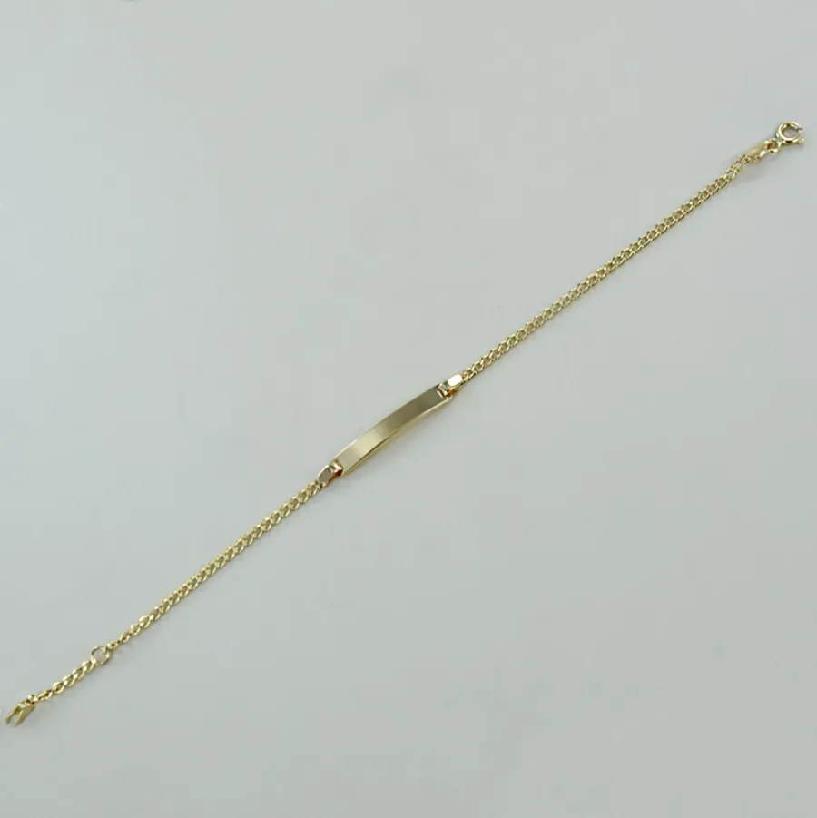 obrazek 2 Włoska bransoletka męska z żółtego złota z blaszką (18 cm)
