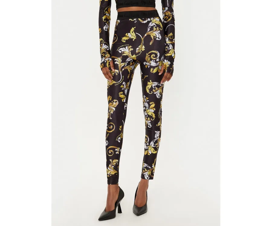 obrazek 1 Versace Jeans Couture Legginsy 78HAC101 Czarny Slim Fit