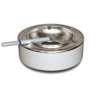 Picture Elegant ashtray made of pewter and ceramics