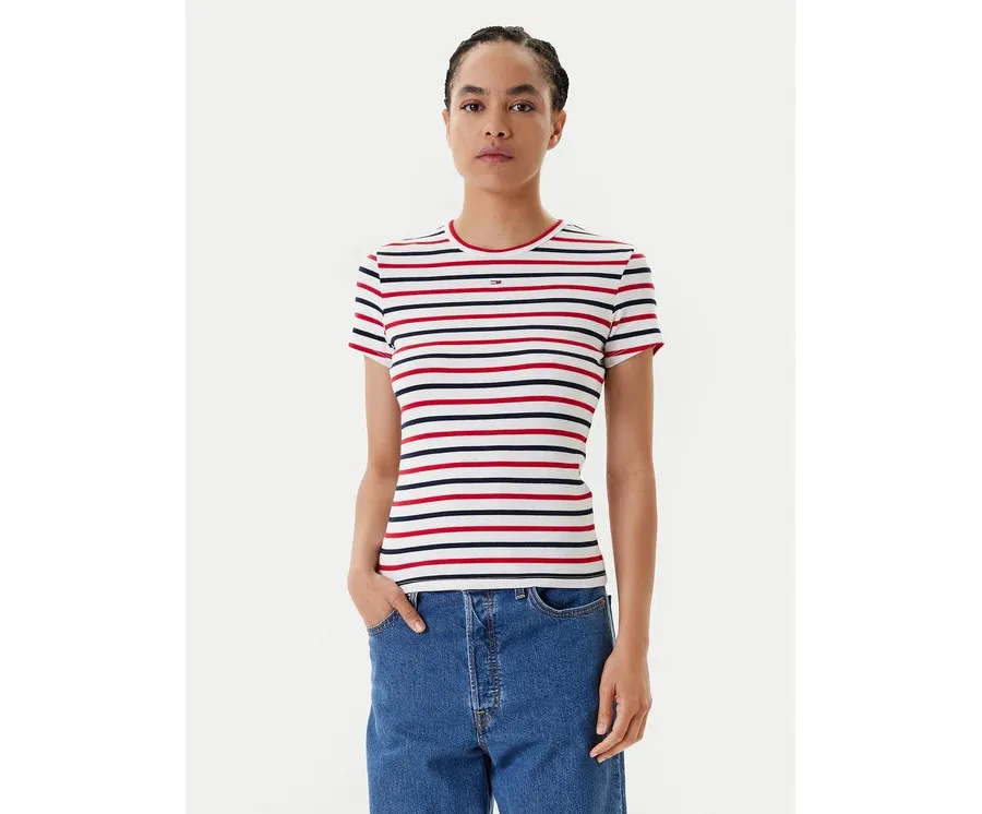 obrazek 1 Tommy Jeans T-Shirt Essential DW0DW17383 Kolorowy Slim Fit