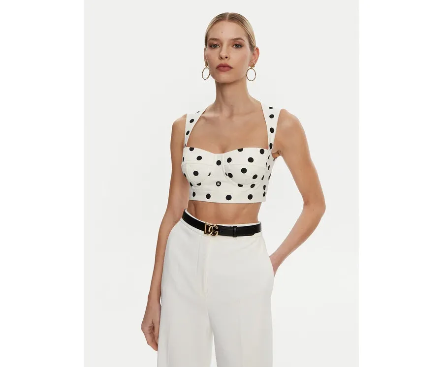 obrazek 1 Dolce&Gabbana Top F7AA7T FSFNM Biały Regular Fit