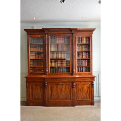 Zdjęcie Przepiękny wiktoriański regał na książki - mahoniowy antyk