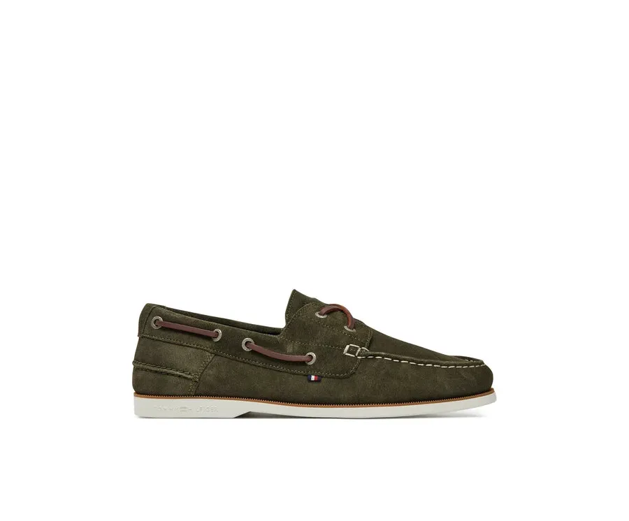 obrazek 1 Tommy Hilfiger Półbuty Th Boat Shoe Core Suede FM0FM05387 Zielony