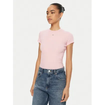 Zdjęcie Tommy Jeans T-Shirt Essential DW0DW17383 Różowy Slim Fit