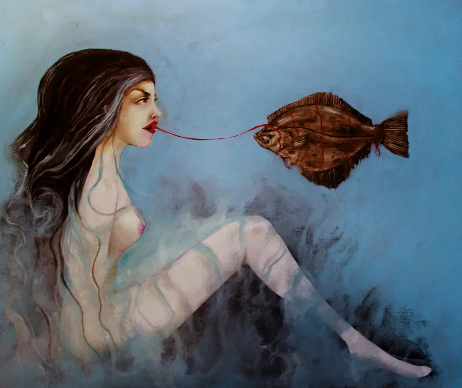 obrazek 1 "Flądra" - obraz olejny, 60 cm x 70 cm