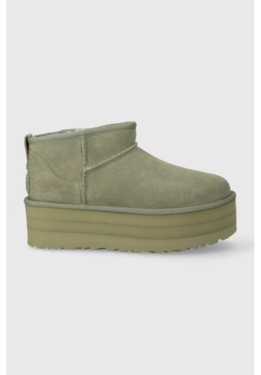 obrazek 1 UGG śniegowce zamszowe Classic Ultra Mini Platform kolor zielony 1135092
