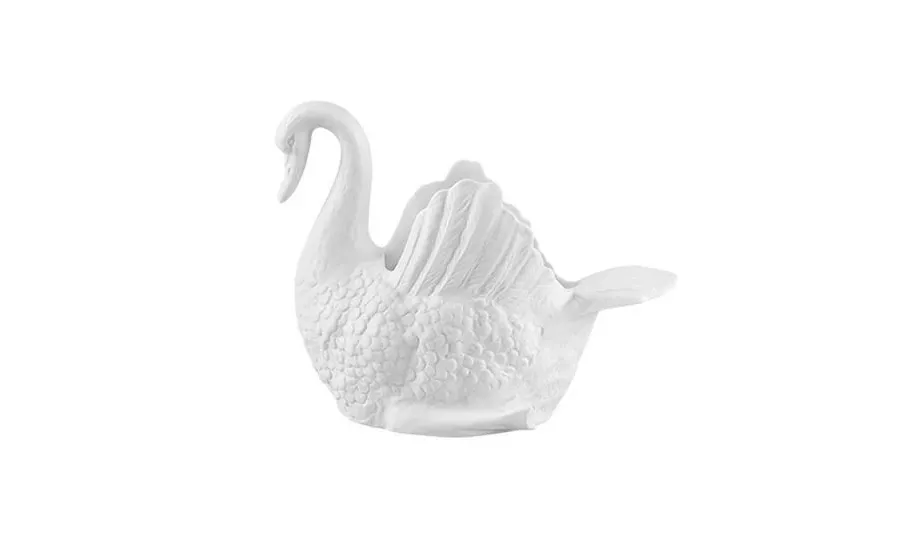 obrazek 1 Piękna porcelanowa figurka łabędzia od portugalskiego producenta