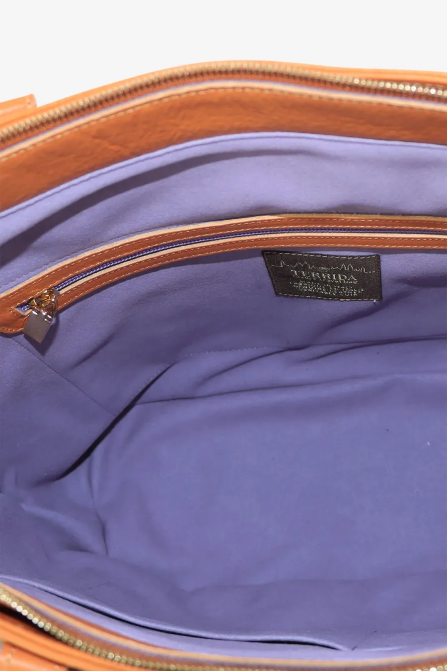 obrazek 5 Pomarańczowa torba shopper wykonana z włoskiej skóry - Terrida