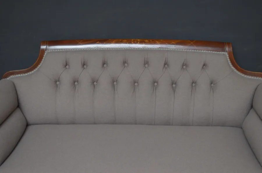 obrazek 10 Mahoniowa, późnowiktoriańska sofa - antyk z 1890 roku po renowacji