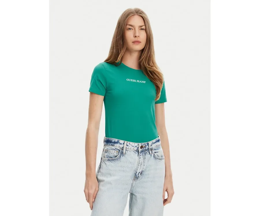 obrazek 1 Guess Jeans T-Shirt W4YI01 J1314 Zielony Slim Fit