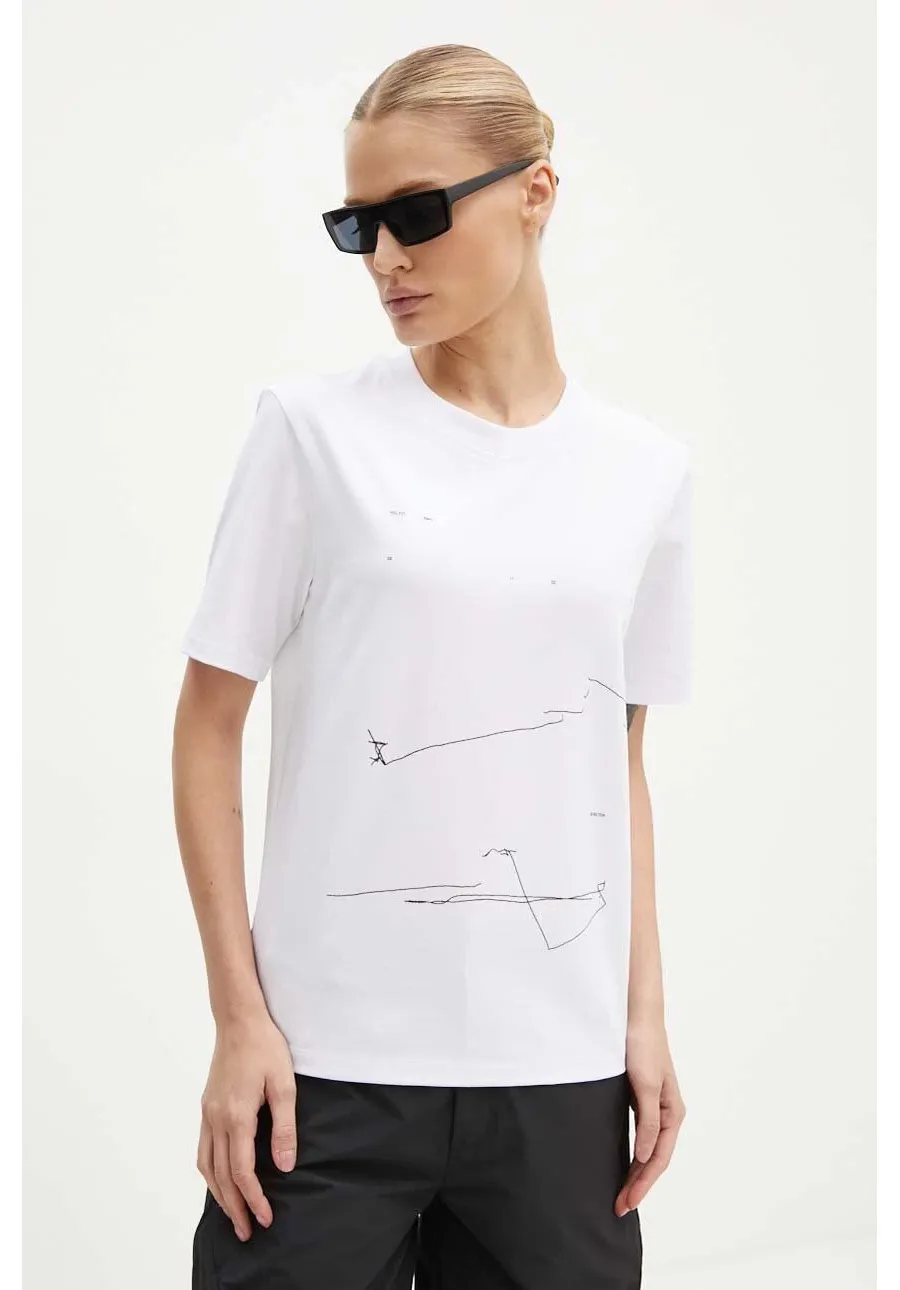 obrazek 1 Heliot Emil t-shirt kolor biały z nadrukiem W.09.126.BLK01