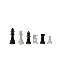 Picture Black and white lacquered chess pieces - The Chess Empire