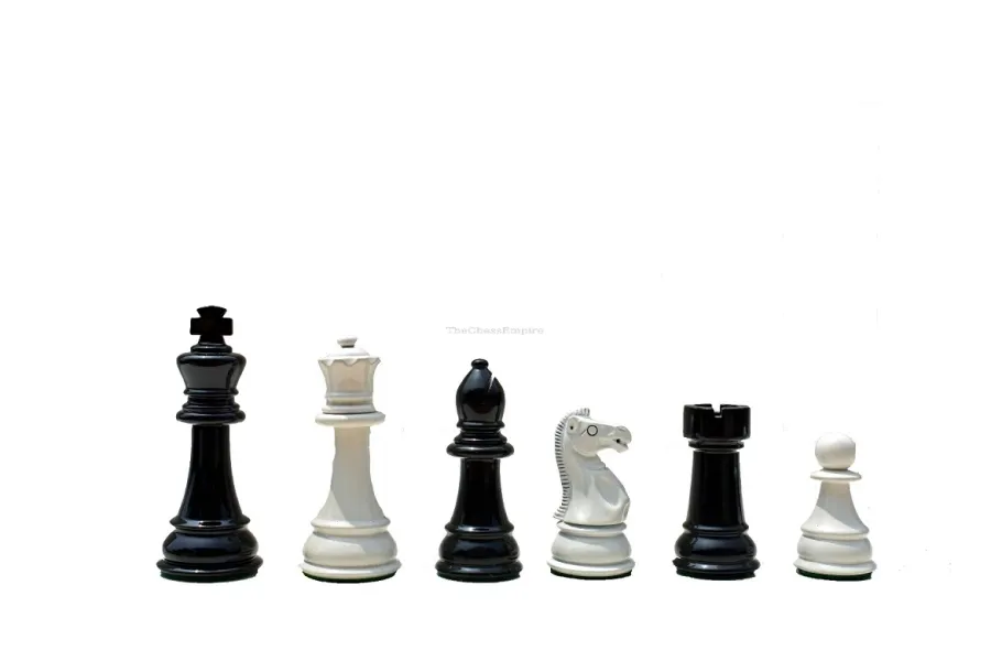 obrazek 1 Czarno-białe lakierowane pionki do gry w szachy - The Chess Empire