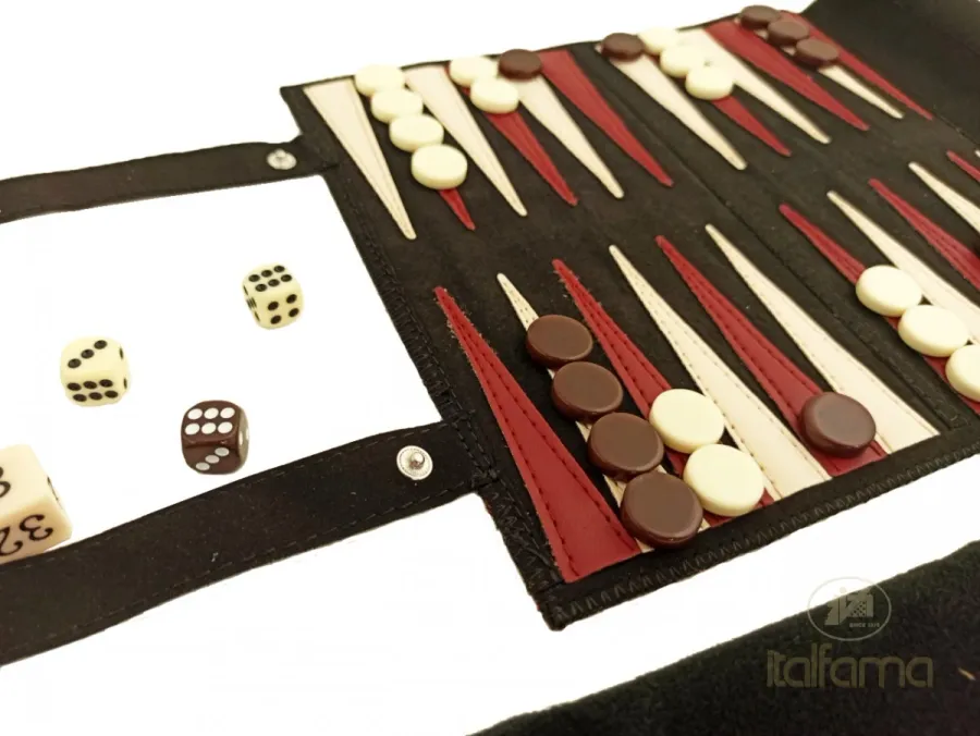 obrazek 5 Rolowany zestaw podróżny do wielu gier - szachy, warcaby, backgammon
