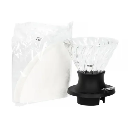 Zdjęcie Hario - Zestaw Immersion Switch - drip szklany V60-02 + filtry HARIO