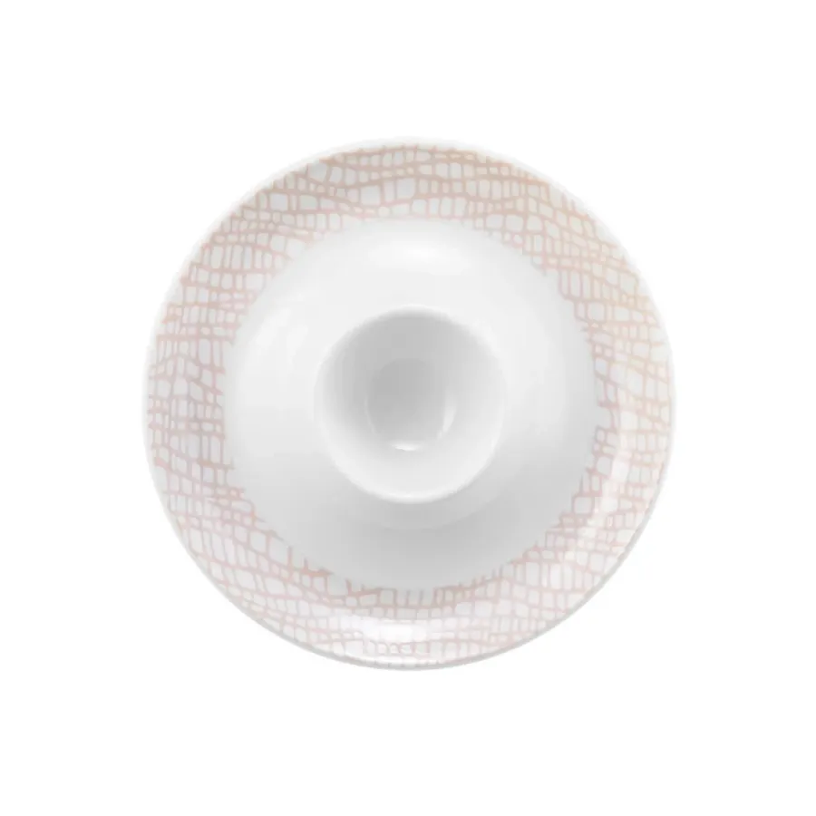 obrazek 2 Porcelanowy okrągły talerzyk do jajek zdobiony różowym motywem - Seltmann Weiden